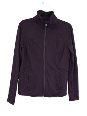 Tangerine Plum Full-Zip Womens Jacket Ribbed Side Panels Thumbhole Sleeves Sz M